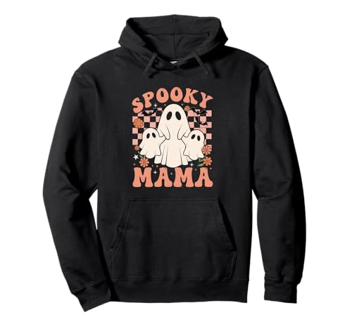Gruselige Mama Ghost Family Retro Halloween Cute Design Pullover Hoodie von Spooky Mama Halloween Retro Ghost
