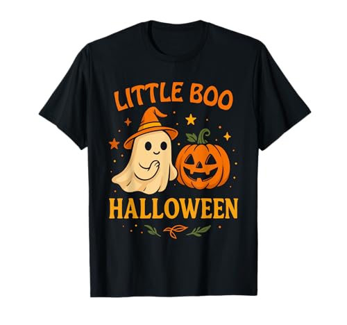 Halloween Kinder Design Little Boo Geist mit Kürbis süß T-Shirt Halloween Kinder Design Little Boo Geist mit Kürbis süß T-Shirt von Spooky Minis by Christine-Krahl