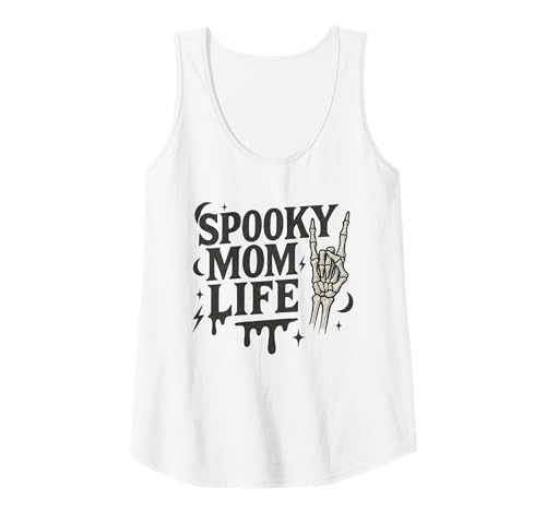 Damen Gruseliges Mom Life Halloween-Skelett-Tropf-Design Tank Top Damen Gruseliges Mom Life Halloween-Skelett-Tropf-Design Tank Top von Spooky Mom Life Art Studio