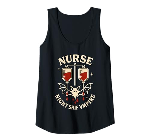 Damen Krankenschwester Nachtschicht Vampir Halloween Tank Top Damen Krankenschwester Nachtschicht Vampir Halloween Tank Top von Spooky Nurse Life