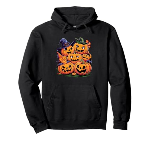 Pumpkin Patch Crew Halloween Gesichter Pullover Hoodie Pumpkin Patch Crew Halloween Gesichter Pullover Hoodie von Spooky Pumpkin Halloween Fun Vibes