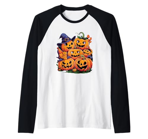 Pumpkin Patch Crew Halloween Gesichter Raglan Pumpkin Patch Crew Halloween Gesichter Raglan von Spooky Pumpkin Halloween Fun Vibes