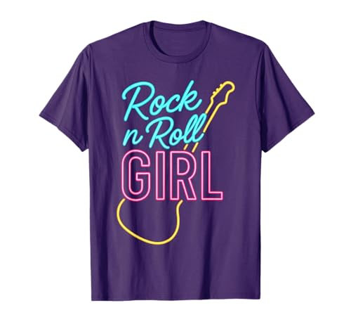Rock n Roll Girl Gitarre Halloween Lila T-Shirt Rock n Roll Girl Gitarre Halloween Lila T-Shirt von Spooky Retro Rock Apparel