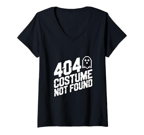 Damen 404 Kostüm Nicht gefunden Halloween Lustiger Geist T-Shirt mit V-Ausschnitt Damen 404 Kostüm Nicht gefunden Halloween Lustiger Geist T-Shirt mit V-Ausschnitt von Spooky Season Apparel for Halloween Lovers