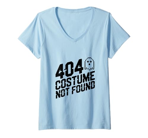 Damen 404 Kostüm Nicht gefunden Halloween Lustiger Geist T-Shirt mit V-Ausschnitt Damen 404 Kostüm Nicht gefunden Halloween Lustiger Geist T-Shirt mit V-Ausschnitt von Spooky Season Apparel for Halloween Lovers