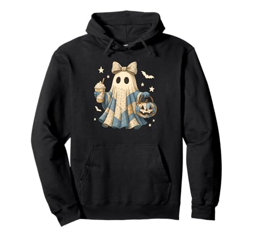 Halloween Patchwork Ghost Coquette Boo Shirt Cute Fall Women Pullover Hoodie von Spooky Season Coquette Bow Patchwork Ghost NS