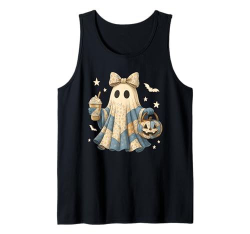 Halloween Patchwork Ghost Coquette Boo Shirt Cute Fall Women Tank Top von Spooky Season Coquette Bow Patchwork Ghost NS
