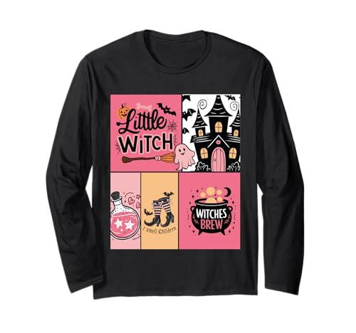 Spooky Season Panels für Damen, kleine Hexe Langarmshirt Spooky Season Panels für Damen, kleine Hexe Langarmshirt von Spooky Season Girls Panel Top Stamp Design