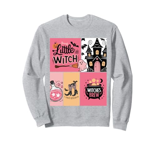 Spooky Season Panels für Damen, kleine Hexe Sweatshirt Spooky Season Panels für Damen, kleine Hexe Sweatshirt von Spooky Season Girls Panel Top Stamp Design
