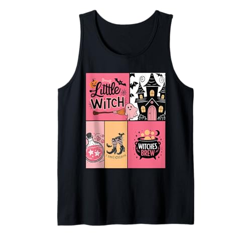 Spooky Season Panels für Damen, kleine Hexe Tank Top von Spooky Season Girls Panel Top Stamp Design