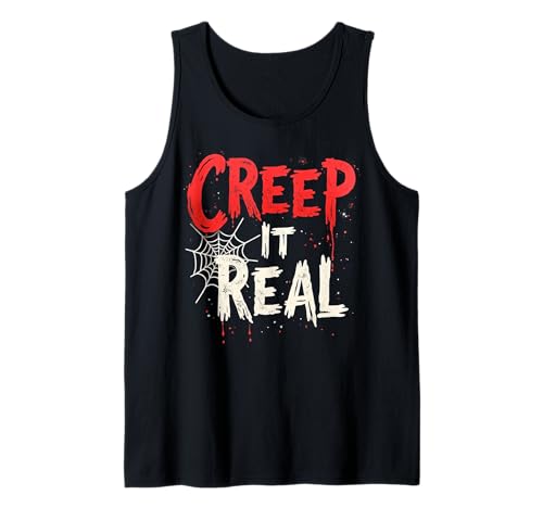 Lustiges Halloween Creep It Real Design für Erwachsene Männer Frauen Tank Top von Spooky Season Halloween Holiday Fall Present Gift