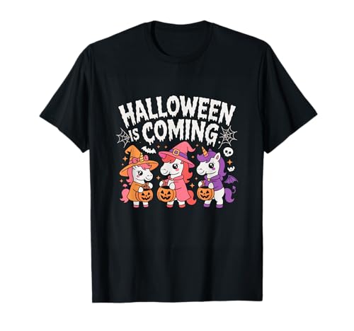 Halloween-Einhorn für Mädchen, Kinder, niedliche Hexe, Süßes oder Saures T-Shirt Halloween-Einhorn für Mädchen, Kinder, niedliche Hexe, Süßes oder Saures T-Shirt von Spooky Season Kawaii Tee Unicorn Halloween Shirt