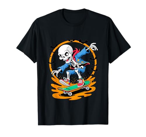 Halloween Skelett Skater Cool Cartoon Kinder & Erwachsene T-Shirt Halloween Skelett Skater Cool Cartoon Kinder & Erwachsene T-Shirt von Spooky Season Skeleton on Skateboard Tee