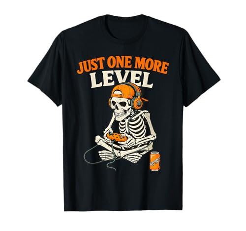 Lustiges Videospiel Halloween Skelett Gamer Kostüm Herren Jungen T-Shirt von Spooky Skeleton Gaming 2025 Halloween Party Gamers