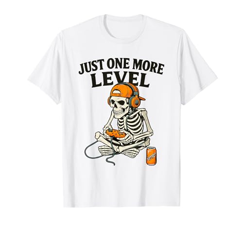 Lustiges Videospiel Halloween Skelett Gamer Kostüm Herren Jungen T-Shirt von Spooky Skeleton Gaming 2025 Halloween Party Gamers