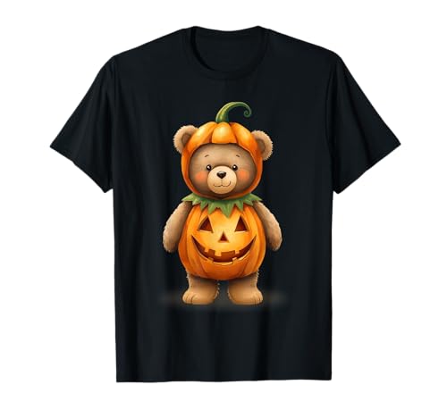 Niedlicher Teddybär Kürbis Jack O'Lantern Halloween Kinder T-Shirt von Spooky Snuggle Fall Season