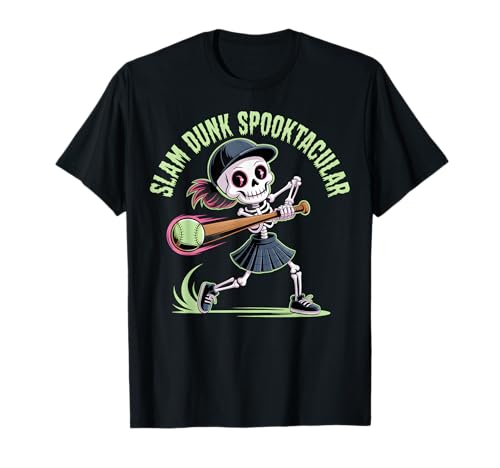 Skelett Mädchen Softball Slam Dunk Spooktacular Halloween T-Shirt Skelett Mädchen Softball Slam Dunk Spooktacular Halloween T-Shirt von Spooky Softball Halloween Apparel