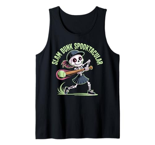 Skelett Mädchen Softball Slam Dunk Spooktacular Halloween Tank Top Skelett Mädchen Softball Slam Dunk Spooktacular Halloween Tank Top von Spooky Softball Halloween Apparel