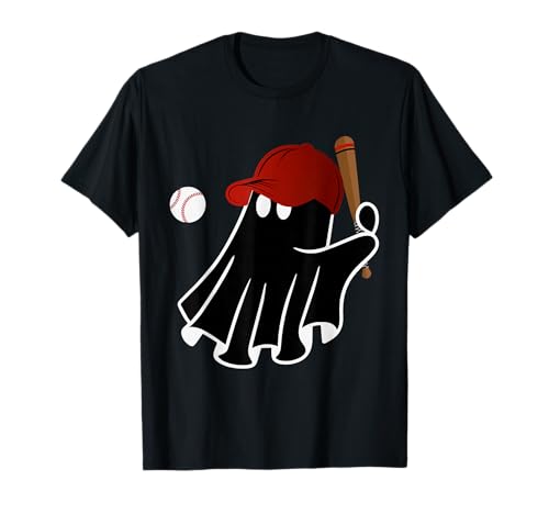 Ghost spielt Baseball Halloween für Jungen und Kinder T-Shirt von Spooky Sports Apparel