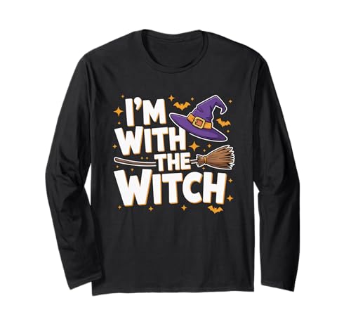 I'm with The Witch Halloween-Kostüm für Papa Mama Gruppe Langarmshirt I'm with The Witch Halloween-Kostüm für Papa Mama Gruppe Langarmshirt von Spooky Squad Apparel Co.