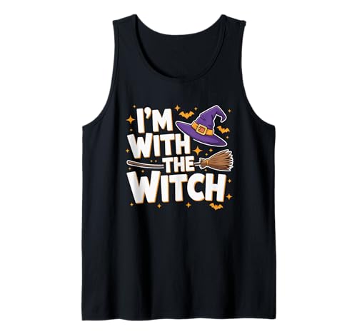 I'm with The Witch Halloween-Kostüm für Papa Mama Gruppe Tank Top von Spooky Squad Apparel Co.