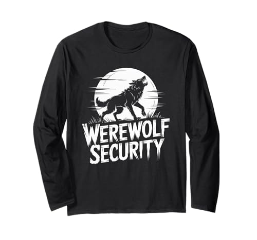 Werwolf Security Lustiges Halloween-Kostüm Papa Mama Gruppe Langarmshirt Werwolf Security Lustiges Halloween-Kostüm Papa Mama Gruppe Langarmshirt von Spooky Squad Apparel Co.