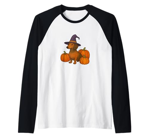 Dackel Hexe Halloween Kürbis Patch Magic Raglan von Spooky Tails Collectives