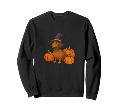 Dackel Hexe Halloween Kürbis Patch Magic Sweatshirt von Spooky Tails Collectives