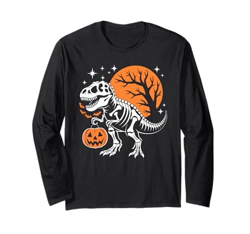 T-Rex Skelett Halloween Dinosaurier Dino Kostüm Erwachsene Kinder Langarmshirt T-Rex Skelett Halloween Dinosaurier Dino Kostüm Erwachsene Kinder Langarmshirt von Spooky Trex Skeleton Halloween Prehistoric Fun