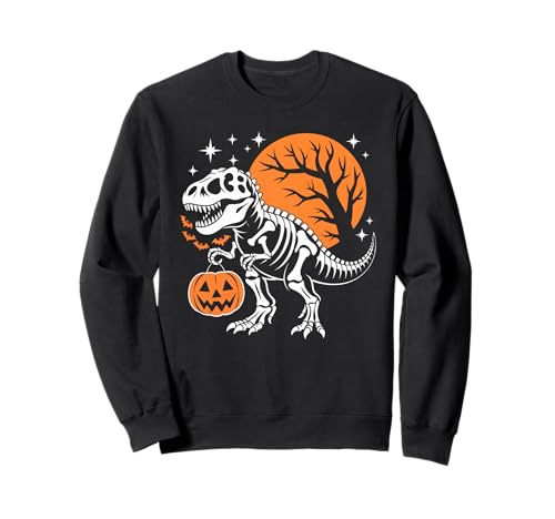T-Rex Skelett Halloween Dinosaurier Dino Kostüm Erwachsene Kinder Sweatshirt T-Rex Skelett Halloween Dinosaurier Dino Kostüm Erwachsene Kinder Sweatshirt von Spooky Trex Skeleton Halloween Prehistoric Fun