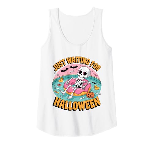 Damen Summerween Skeleton Funny Halloween Summer Tank Top von Spooky Tropical Halloween Summer Skeleton Gift