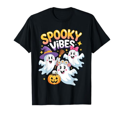 Gruselige Vibes Shirt Herren Damen Teenager Mädchen Jugend Kinder Halloween T-Shirt von Spooky Vibes Shirts