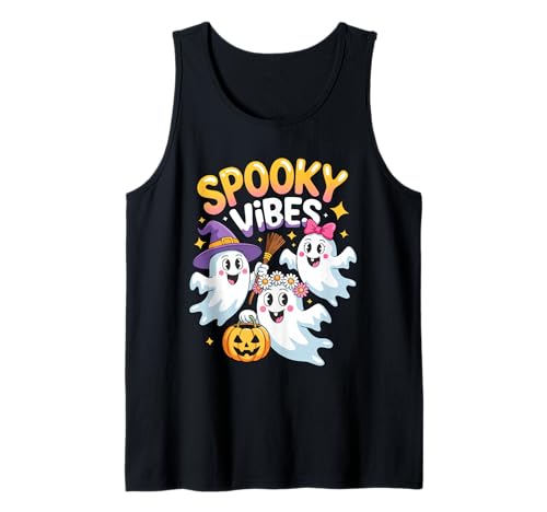 Gruselige Vibes Shirt Herren Damen Teenager Mädchen Jugend Kinder Halloween Tank Top von Spooky Vibes Shirts
