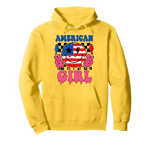 Dripping Retro American Patriotic Girl USA Cool 4. Juli Pullover Hoodie Dripping Retro American Patriotic Girl USA Cool 4. Juli Pullover Hoodie von SpookyVibes Apparel Co