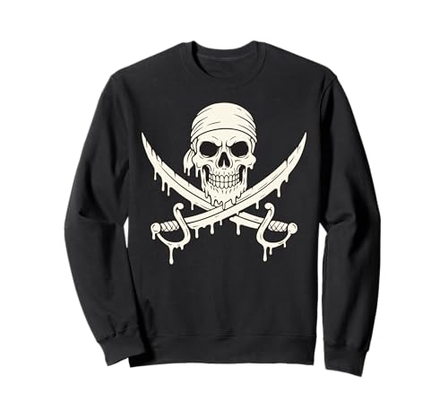 Piratenschädel Tropfende gekreuzte Schwerter Kinder Jungen Halloween Sweatshirt Piratenschädel Tropfende gekreuzte Schwerter Kinder Jungen Halloween Sweatshirt von SpookyVibes Apparel Co