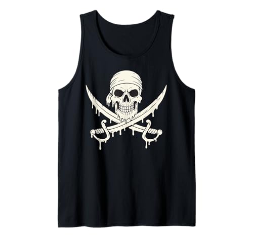 Piratenschädel Tropfende gekreuzte Schwerter Kinder Jungen Halloween Tank Top Piratenschädel Tropfende gekreuzte Schwerter Kinder Jungen Halloween Tank Top von SpookyVibes Apparel Co
