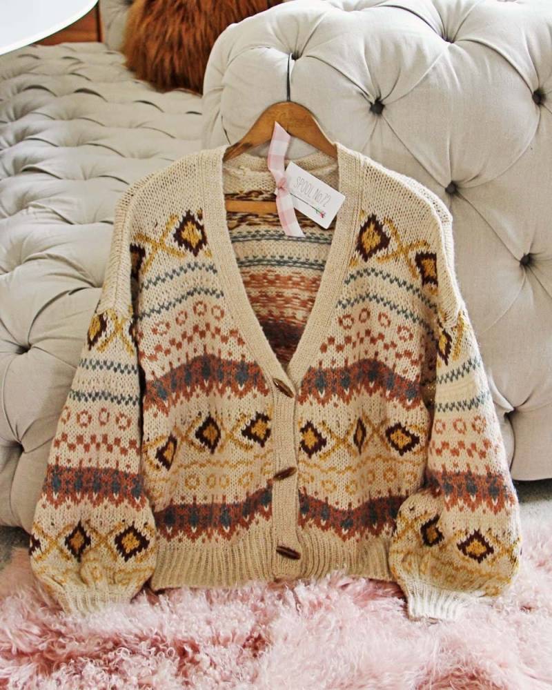New Snowy Cabin Gemütliche Strick Winter Cowichan Toggle Cardigan Pullover Top ~ Damen Größe Small Medium Large von SpoolNo72