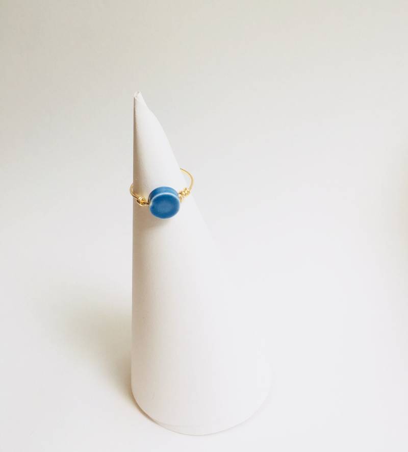Blaue Fliesen Ring - Stapelring Blaue Fliesen Ring - Stapelring von SpoolandWireJewelry