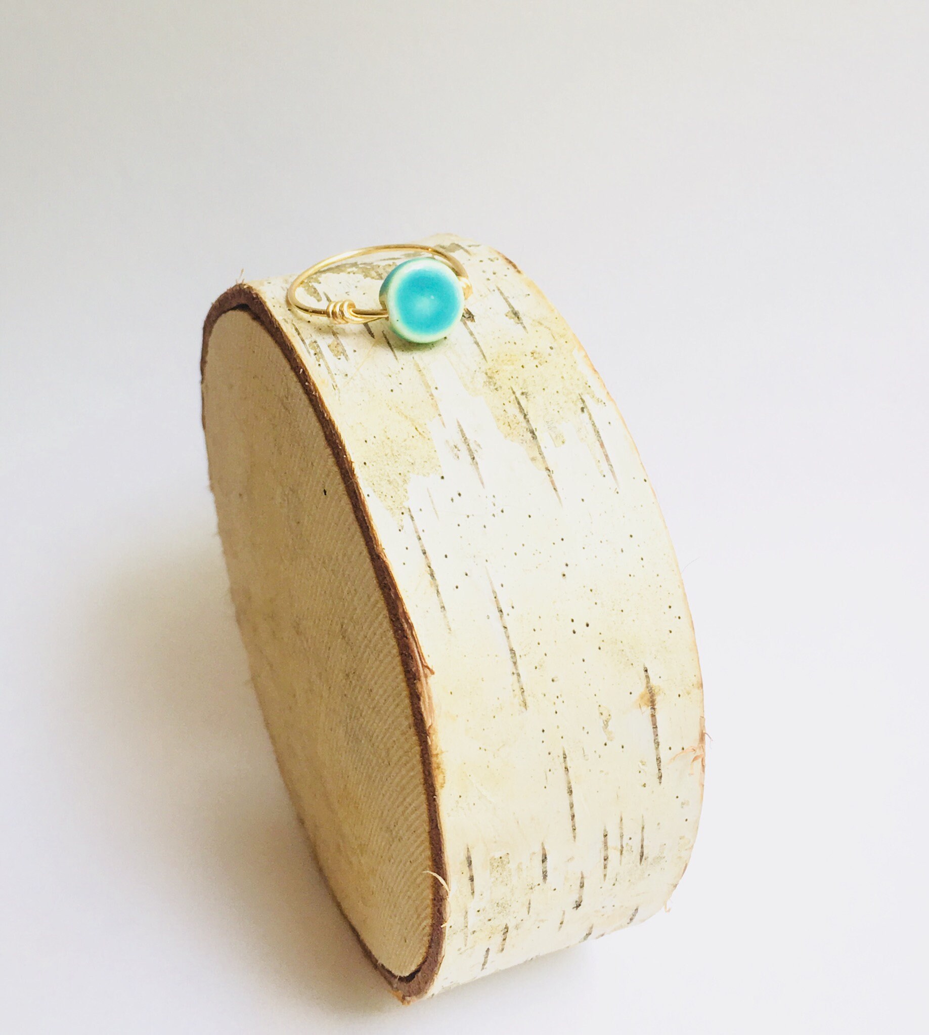 Türkis Perlenring - Stapeln Ring & Band von SpoolandWireJewelry