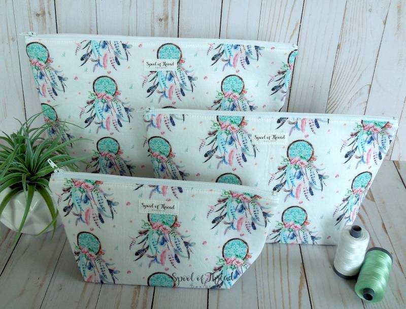 Aquarell Dreamcatcher Breit Offen Kosmetiktasche Set von SpoolofThreadDesigns