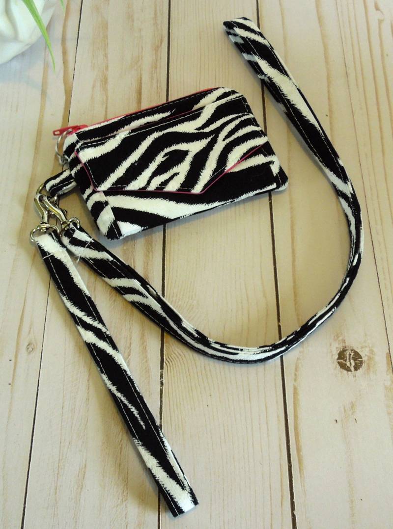 Zebra Und Hot Pink Id Wallet von SpoolofThreadDesigns
