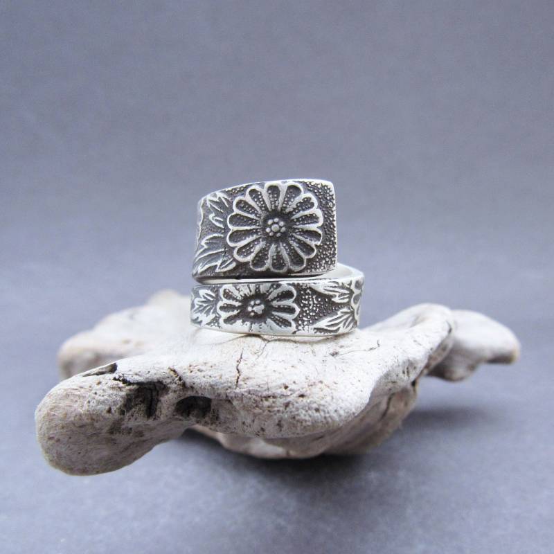 sterling Silber Löffel Ring Recycled Daisy Blume Schmuck von SpoonTales