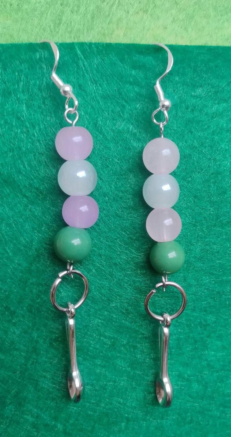 Spoonie Ohrringe - Hängeohrringe Mit Löffel Charm U. Perlen Chronic Illness Awareness Jewellery Mecfs Fibromyalgie von SpoonieAndSparkly