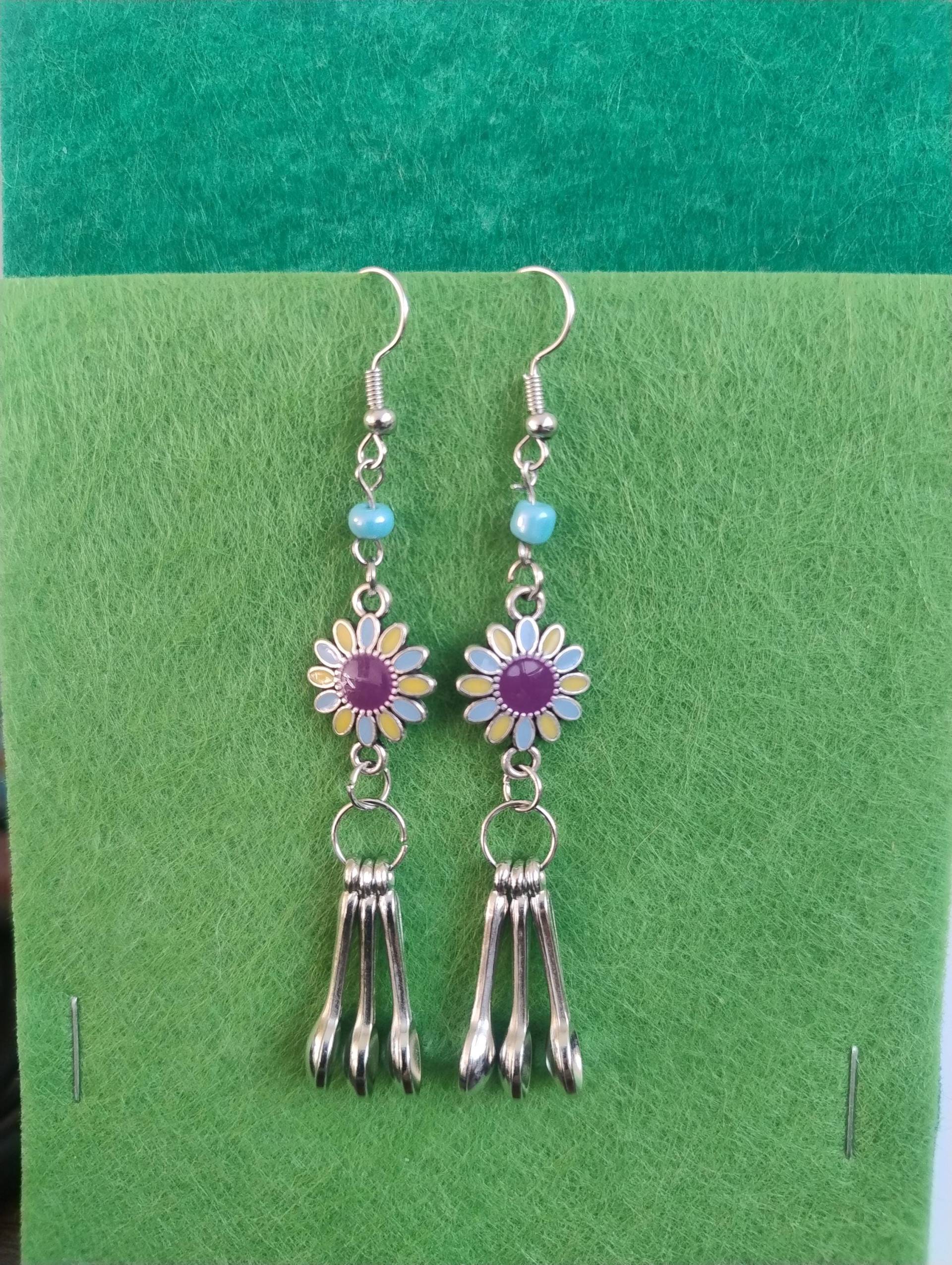 Spoonie Ohrringe - Hängeohrringe Mit Löffel Charm & Blume Chronic Illness Awareness Jewellery Mecfs Fibromyalgie von SpoonieAndSparkly