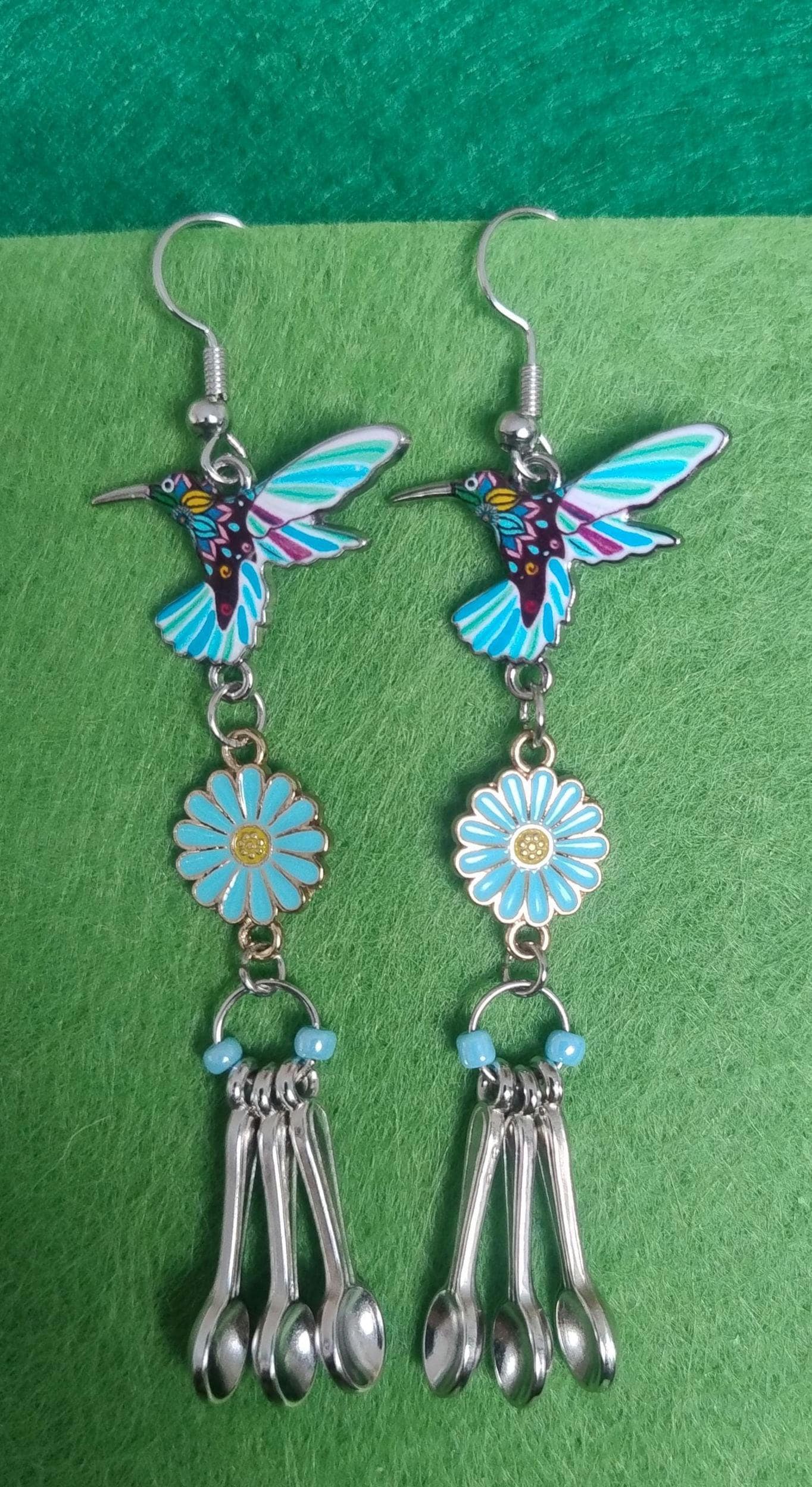 Spoonie Ohrringe - Hängeohrringe Mit Löffel Charm & Kolibri Chronic Illness Awareness Jewellery Mecfs Fibromyalgie von SpoonieAndSparkly