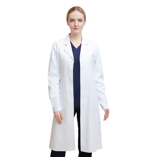 Sporgo Laborkittel Arztkittel Damen Herren: Weiß Kittel Arztkittel Chemie Kittel Labormantel mit Knöpfen und 3 Tasche, Langarm Medizin Mantel Schutzkleidung für Labor Krankenhaus Schule (XL) von Sporgo