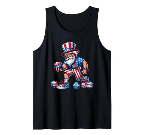 Man Playing Bocce Ball 4th Of July Player Team Patriotic Tank Top Man Playing Bocce Ball 4th Of July Player Team Patriotic Tank Top von Sport 4th Of July Costume
