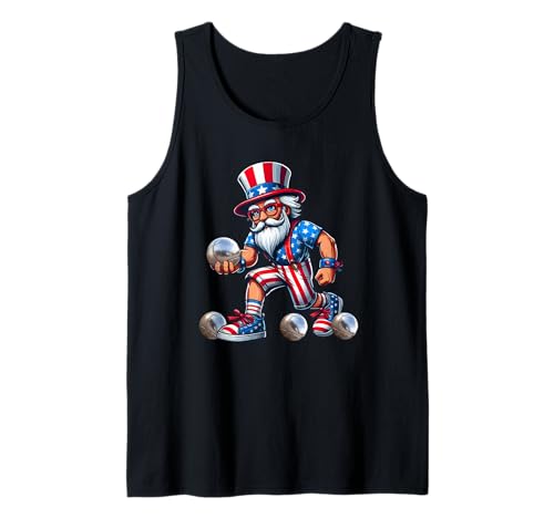 Man Playing Petanque 4th Of July Player Team Patriotic Tank Top Man Playing Petanque 4th Of July Player Team Patriotic Tank Top von Sport 4th Of July Costume