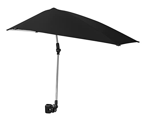 Sport-Brella Versa-Brella Verstellbarer Regenschirm mit Universalklemme, LSF 50+, Schwarz von Sport-Brella