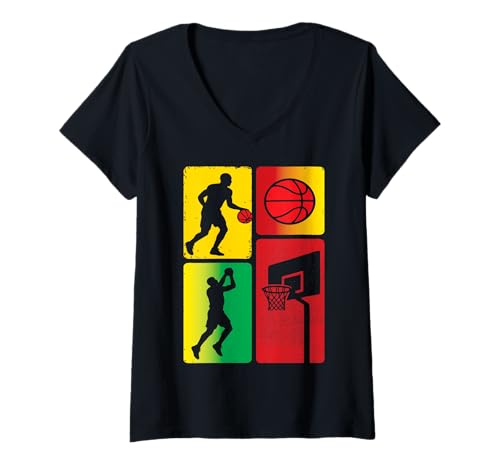 Damen Passion Basketball Streetball – Illustration Urban Basketball T-Shirt mit V-Ausschnitt Damen Passion Basketball Streetball – Illustration Urban Basketball T-Shirt mit V-Ausschnitt von Sport Fun And Cool